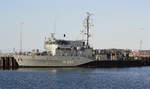 Minenjagdboot  Datteln  M1068 an der Tirpitzmole, Kiel, 03.04.2017, mein Standort Hindenburgufer