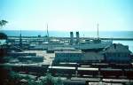 Fhrhafen Sassnitz mit  Schwedenfhre  (DIA vom Sommer 1964)