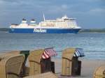Die  Finnlady  aus Helsinki läuft am 20.06.2014 in die Bucht von Travemünde ein.