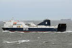 VICTORIA SEAWAYS (IMO 9350721) am 09.02.2020 in der Ostsee. Sturm SABINE beginnt das Meer  aufzuwühlen .