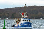 Fischereifahrzeug NIE 1 KYRA HAUSWALD am 26.01.2021 in der Ostsee vor Niendorf