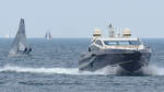 Motoryacht MIJAX am 13.08.2021 in der Ostsee vor Lübeck-Travemünde.