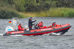 Wasserwacht-Boot GRAF ANTON von der Wasserwacht Segeberg am 29.08.2021 in der Pötenitzer Wiek bei Lübeck-Travemünde