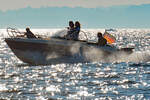 Motorboot in der Ostsee / Lübecker Bucht.