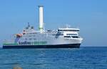 Am 01.09.2021 erreicht die Scandlines Hybrid Ferry Copenhagen den Hafen von Rostock Warnemünde.