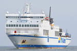 MARCO POLO (IMO 9019080, TT-Line) am 10.05.2022 in Lübeck-Travemünde einlaufend.