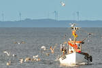 Fischereifahrzeug TRA 11 JAN am 11.10.2022 in der Ostsee vor Lübeck-Travemünde