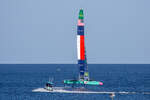 SailGP Hochleistungs-Katamaran mit Team USA bei Testfahrten vor Sassnitz. - 11.08.2025
