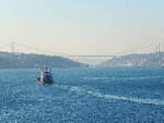 Die Einfahrt in den Bosporus vom Schwarzen Meer aus am 21.10.2014.