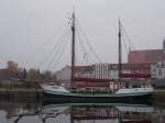 2-Master  ALBATROS ,am 30.Oktober 2015,im Greifswalder Museumshafen.