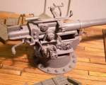 Artillerie-Prahm der ehem. DKM, Scratch-build Modell im Mastab 1:35, close up der vorderen 8.8 cm SK 43 (ehem. Uboot-Kanone)