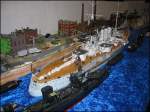 Auf der Modellbau-Messe in Sinsheim im März 2006 war auch dieses Diorama eines Hafens mit Kriegsschiffen der deutschen Kaiserlichen Marine ausgestellt.

