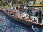 Kriegsschiff 712 im Nordhafen auf der Modellbahn  Grand Maket Rossia , St. Petersburg, 15.10.2017 