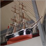 Das Votivschiff GUDHJEM in der Gudhjem kirke auf Bornholm. 24.08.2016