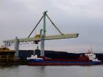 KARINA-G(IMO:9380726; L=89; B=13mtr; DWT3783t; Bj.2007) bei einer Be-, bzw. Entladestation im Hafen von Antwerpen;110831