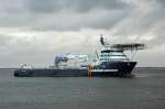 Olympic Taurus, ein Kabelverlegeschiff  fr Windkraft im Offshore- Bereich. IMO: 9628465 Heimathafen Fosnavaac. In Esbjerg am Hafen gesehen am 13.06.2014.