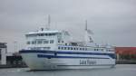 Das kleine Fhrschiff Margrete Laeso legt im Sommer 09 in Frederikshavn an.