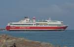 Bergensfjord, Fhrschiff von Fjordline, IMO: 9586605, Heimathafen Hirtshals hat am 16.06.2014 gerade den Hafen Hirtshals verlassen. Im Frhjahr 2014 wurde die neue Fhre M/S Bergensfjord in Dienst gestellt, L; 170m, B; 27,50m,  Passagiere 1500, Autos 600, Lngenmeter 1350.