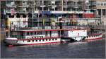 Die WESERSTOLZ (ENI 05804030) liegt am 21.04.2015 am Martinianleger in Bremen. Das Schiff wurde von 1941 - 1949 in Prag gebaut und fuhr zunächst unter dem Namen LABE. 1986 wurde das Schiff außer Dienst gestellt und sank 1997 in der Moldau. 1998 wurde es geborgen und in Minden mit Hilfe einer Arbeitsbeschaffungsmaßnahme restauriert. Bis zum April 2015 war der Dampfer in Minden beheimatet und u.a. für Fahrten auf der Weser eingesetzt. Am 20.04.2015 erfolgte die Überführung unter dem neuen Namen WESERSTOLZ nach Bremen.