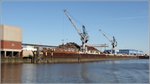 Die Krane am Kap-Hoorn-Hafen in Bremen. 07.09.2016