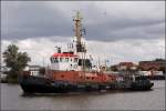 Schlepper STEINBOCK (IMO 7612644) der Bugsier wurde 1977 gebaut, ist 28,20 m lang, 8,40 m breit und hat einen Pfahlzug von 25 t. Heimathafen ist Bremen.