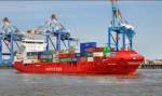 Unifeeder  JRS Canis  - Vollcontainerschiff mit hchster Eisklasse
Lg. 120m - Br.20,60m - Tg. 7,40m - 17 Kn in Bremerhaven am 23.08.09
