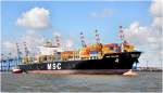 Containerschiff MSC Oriane am 25.07.2010 in Bremerhaven.Lg:277m / 43,4m / Tg:9m / 25 kn / Bj: 2008 / IMO 9372482 / Flagge: Panama
