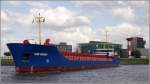 Die 2010 gebaute EEMS SERVANT (IMO 9559602) hat am 24.05.2011 durch die Schleuse den Fischereihafen verlassen und fhrt jetzt durch die Geestemndung in die Weser. Sie ist 87 m lang, 11 m breit und hat eine GT von 1862. Heimathafen ist Delfzijl (Niederlande). Im Hintergrund ist das Oberfeuer Geestemnde vor den Gebuden des Alfred-Wegener-Instituts zu sehen.