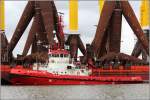 Die 1985 gebaute BAMSE TUG (IMO 8406157) liegt am 26.12.2012 im Kaiserhafen III in Bremerhaven. Sie ist 35 m lang, 10 m breit und hat eine Pfahlzug von 61,5 t. Heimathafen ist Kopenhagen (Dnemark). Frherer Name: BAMSE.