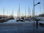 Bremerhaven am 4.2.2012: Winterruhe im  Neuen Hafen 