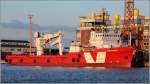 Die 1982 gebaute VOS SYMPATHY (IMO 8107177) liegt am 25.03.2013 bei der Lloyd Werft in Bremerhaven. Diesesr Offshore-Versorger ist 78 m lang, 18 m breit, hat eine GT von 2.770 und eine DWT von 3.200 t. Auf der Ladeflche verfgt das Schiff ber einen 50-t-Kran. Heimathafen ist Breskens (Niederlande). 