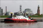 Die 2012 gebaute RT AMBITION (IMO 9559250) liegt am 06.05.2013 an der Schlepperpier in Bremerhaven. Sie ist 32 m lang, 12 m breit, verfgt ber eine Maschinenleistung von 3 x 1.654 kw = 4.962 kw und hat einen Pfahlzug von 87 t. Heimathafen ist Valletta (Malta).