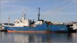 Die 1986 gebaute AKADEMIK NEMCHINOV (IMO 8409032) liegt am 03.02.2014 im Fischereihafen 2 in Bremerhaven. Dieses Forschungsschiff ist 84 m lang, 15 m breit, hat eine GT von 3.224 und eine DWT von 1.469 t. Heimathafen ist Murmansk (Russland).