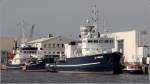 Die kleine Flotte der Fa. Innoven Marine Service liegt im Fischereihafen in Bremerhaven: LEV TAIFUN, LEV TORNADO und LEV TENDER 1. LEV steht für  lowest emission vessel . 17.06.2015