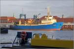 Die 1987 auf der VEB Volkswerft in Stralsund gebaute LVL-2133 DORADO liegt am 09.01.2016 im Fischereihafen 2 in Bremerhaven. Dieses Fabrikschiff ist 62,23 m lang und 13,8 m breit, hat eine GT/BRZ von 1.943 und eine DWT von 699 t. Heimathafen ist Liepaja (Lettland). Früherer Name: ROS 804 ALBERT GLASS.