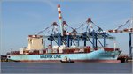 Die 2013 gebaute MAERSK LABREA (IMO 9527063) liegt am 01.04.2016 an der Stromkaje in Bremerhaven. Dieses Containerschiff ist 300 m lang und 45 m breit, hat eine GT/BRZ von 89.505, eine DWT von 99798 t und eine Kapazität von 8.700 TEU. Heimathafen ist Hong Kong.