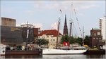 Der 1883 gebaute Lotsenschoner No. 5 ELBE liegt am 27.05.2016 im Neuen Hafen von Bremerhaven.