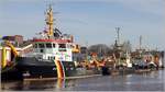 Einige Schiffe des WSA Bremerhaven habe ich am 24.03.2017 an der WSA-Kaje vor die Linse bekommen. Von links: NORDERGRÜNDE, FRANZIUS PLATE, GRANIT und dann vermutlich ZENIT und TIDE.