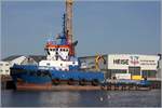 Der 2009 gebaute Schlepper FAIRPLAY-31 (IMO 9416575) liegt im Fischereihafen 2 in Bremerhaven. Er ist 39 m lang und 12,96 m breit, hat eine Maschinenleistung von 5.304 kW und eine Pfahlzug von 90 t. Heimathafen ist St. John's (Antigua and Barbuda). 07.06.2018