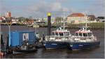 Die Wasserschutzpolizeiboote LESMONA und VISURA an ihrem Liegeplatz in Bremerhaven. 17.03.2019