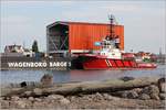 Der 1987 gebaute Schlepper WATERMAN (IMO 8318166) hat mit der Wagenborg Barge 5 Anlagenteile für ein Eisenerzbergwerk von Stettin nach Bremerhaven gebracht. Von hier werden sie zusammen mit anderen Anlagen mit der BIGLIFT BARENTSZ in den Norden Kanadas gebracht. Die WATERMAN ist 28,4 m lang und 9,13 m breit, die Pfahlzug beträgt 32,2 t. Heimathafen ist Delfzijl (Niederlande). 19.07.2019