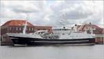 Der Fischtrawler KG 652 SLAETTABERG (IMO 9131591) liegt im Fischereihafen II in Bremerhaven. Er ist 57,2 m lang und 12 m breit. Heimathafen ist Klaksvik (Färöer). 02.09.2019