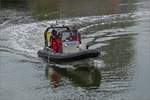 Polizeischlauchboot gesehen im Neuen Hafen von Bremerhaven.