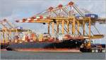 Die 2000 gebaute YORK (IMO 9196838) liegt an der Stromkaje in Bremerhaven. Sie ist 304,16 m lang und 40 m breit, hat eine GT/BRZ von 74.661, eine DWT von 81.462 t und eine Kapazität von 6.420 TEU. Heimathafen ist Monrovia (Liberia). Früherer Name: SEALAND NEW YORK. 13.09.2019