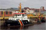 Die 2012 gebaute NORDERGRÜNDE (IMO 9641778) an ihrem Liegeplatz am Tonnenhof in Bremerhaven. Der Tonnenleger des WSA Weser-Jade-Nordsee ist 43,7 m lang, 10,5 m breit, hat eine GT von 499 und eine DWT von 466 t. Heimathafen ist Bremerhaven. 15.03.2020