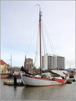 WALVIS heißt der jüngste Zugang bei der Schiffergilde im Neuen Hafen von Bremerhaven. Der 15 m lange Waalschokker wurde vermutlich 1918 gebaut. 18.02.2021