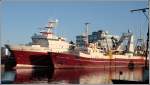 Am 31.12.2007 liegen die beiden Trawler NC 110 ODRA, Heimathafen Cuxhaven, und H 110 NORMA MARY, Heimathafen Hull, in Cuxhaven. Die ODRA ist 85 m lang, die NORMA MARY knapp 72 m.