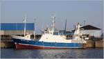 Die 1983 gebaute NC 300 IRIS (IMO 8303288) liegt am 14.01.2018 im Fischereihafen von Cuxhaven. Sie ist 35,08 m lang, 9,61 m breit und hat eine GT/BRZ von 425. Heimathafen ist Cuxhaven. 