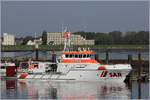 Seit 2017 ist die ANNELIESE KRAMER mit ihrem Tochterboot MATHIAS in Cuxhaven stationiert. Dieser Seenotrettungskreuzer gehört zur modernen 28-m-Klasse der DGzRS. 14.05.2018