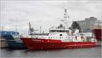 Das heutige Forschungsschiff FREDERIK (IMO 8747109) war 1983 als Zollschiff BREMERHAVEN in Dienst gestellt worden. 2011 wurde es dann verkauft und umgebaut. Zunächst fuhr es unter dem Namen SANDER 2. Das Schiff ist 38,38 m lang und 7,8 m breit, hat eine GT/BRZ von 258 und eine DWT von 58 t. Heimathafen ist Aarhus (Dänemark). Hier liegt es am 08.07.2019 im Neuen Fischereihafen in Cuxhaven.